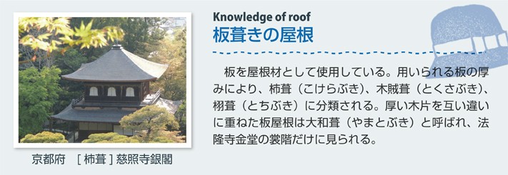 板葺きの屋根(京都府【柿葺】慈照寺銀閣)
