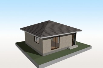 ピラミッドの様に尖った形をした方形屋根