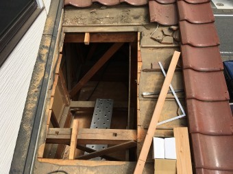 開口を開け終わった後の状態