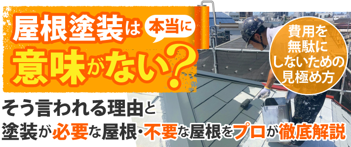 屋根塗装は本当に意味がない?そう言われる理由と塗装が必要な屋根・不要な屋根をプロが徹底解説